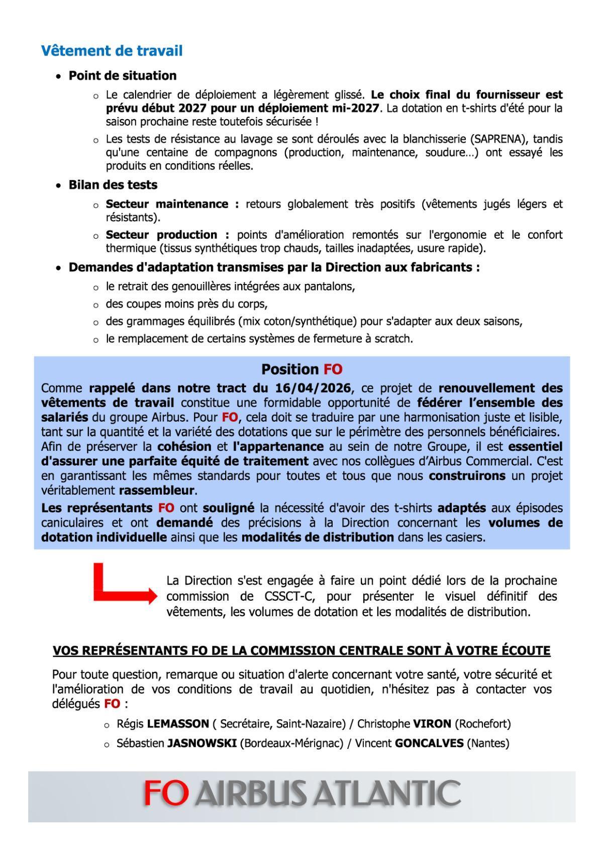 Flash Info : Compte Rendu Partiel du CSSCT-C du 22 septembre 2026
