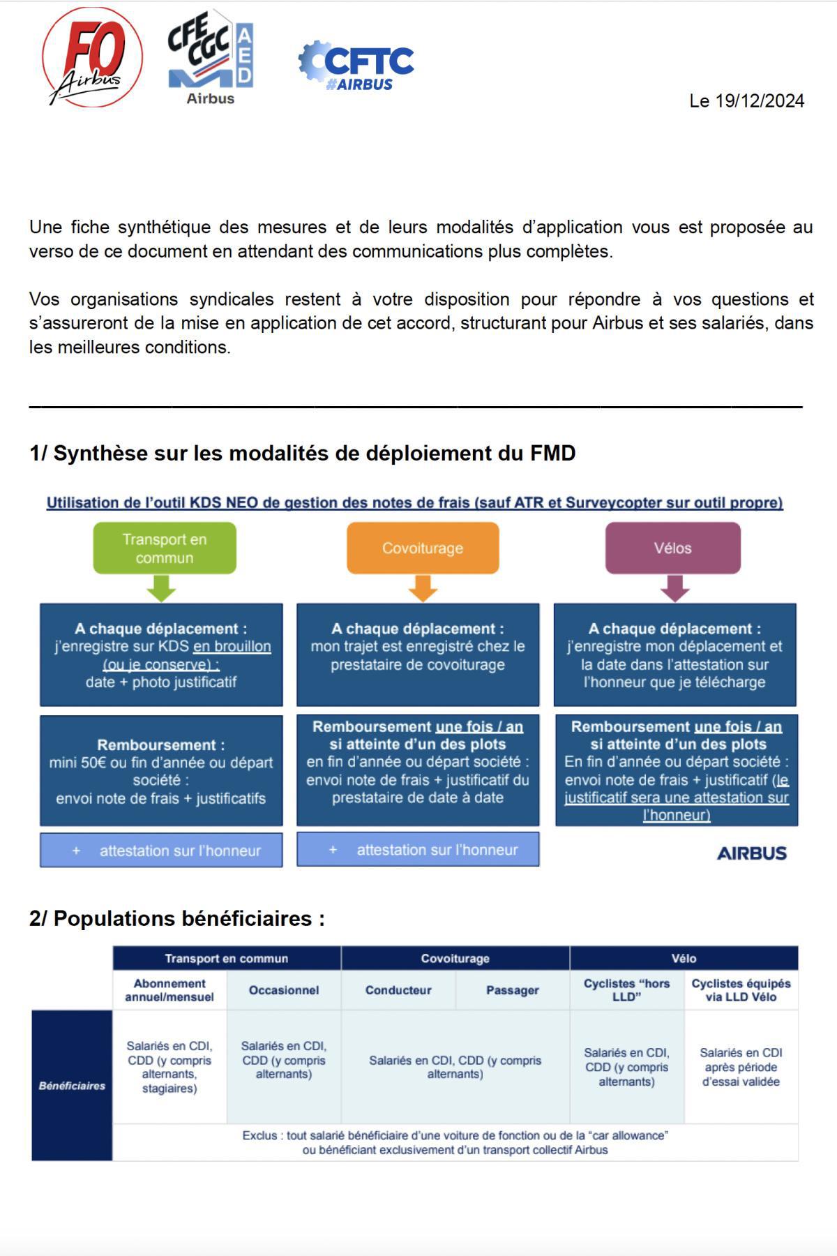 Réponse à notre courrier sur l’accord mobilité.