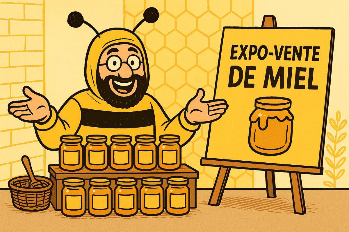 Expo-vente de miel. Expo-vente de miel.