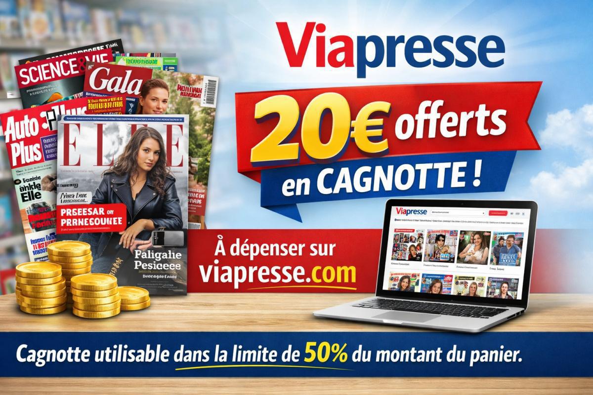 VIAPRESSE : Votre cadeau lecture, 20€ offerts! VIAPRESSE : Votre cadeau lecture, 20€ offerts!