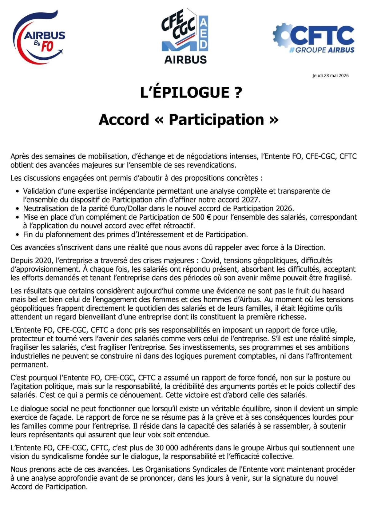 Accord Participation : 2ème réunion de négociation