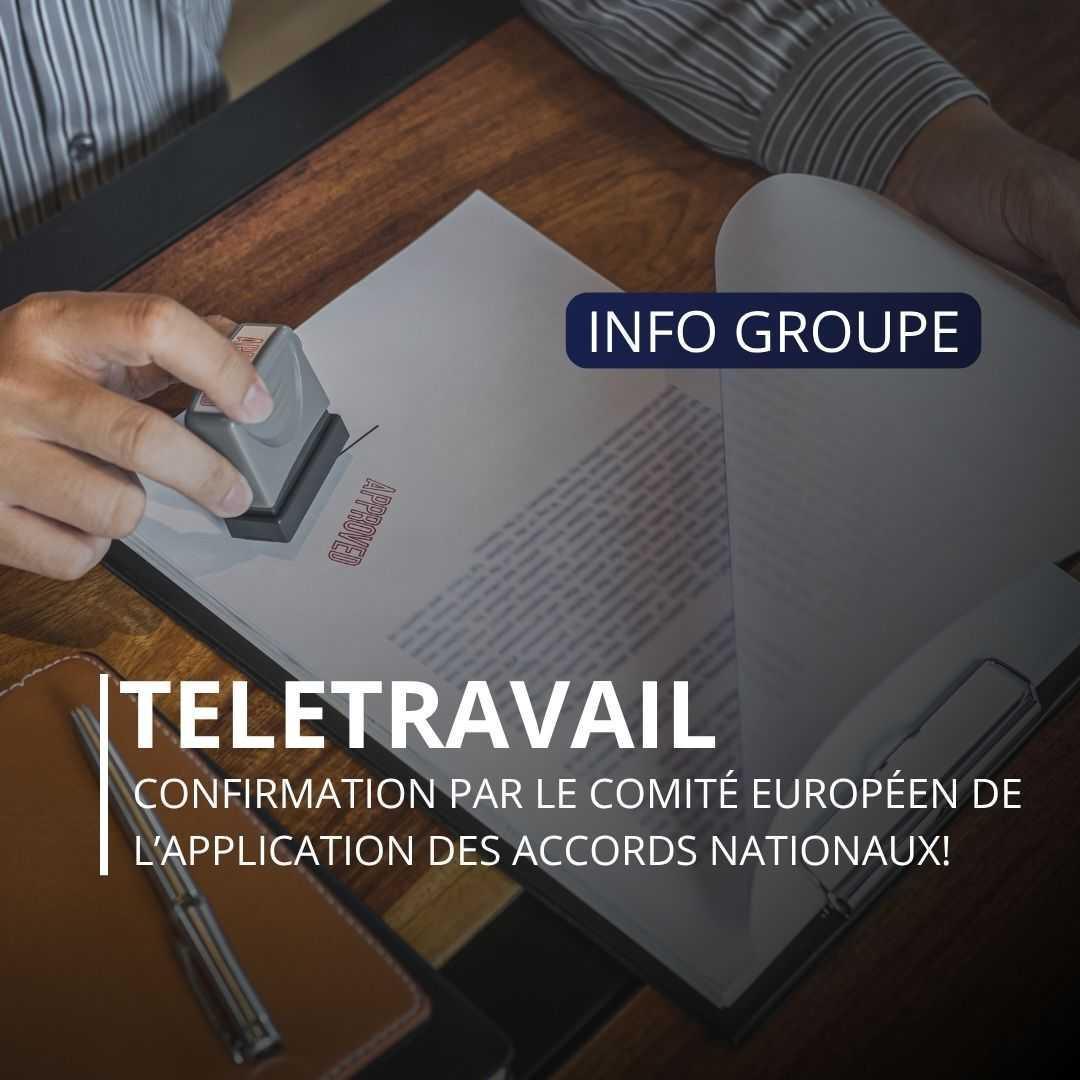 Confirmation de l’accord Télétravail par le SEWC Confirmation de l’accord Télétravail par le SEWC