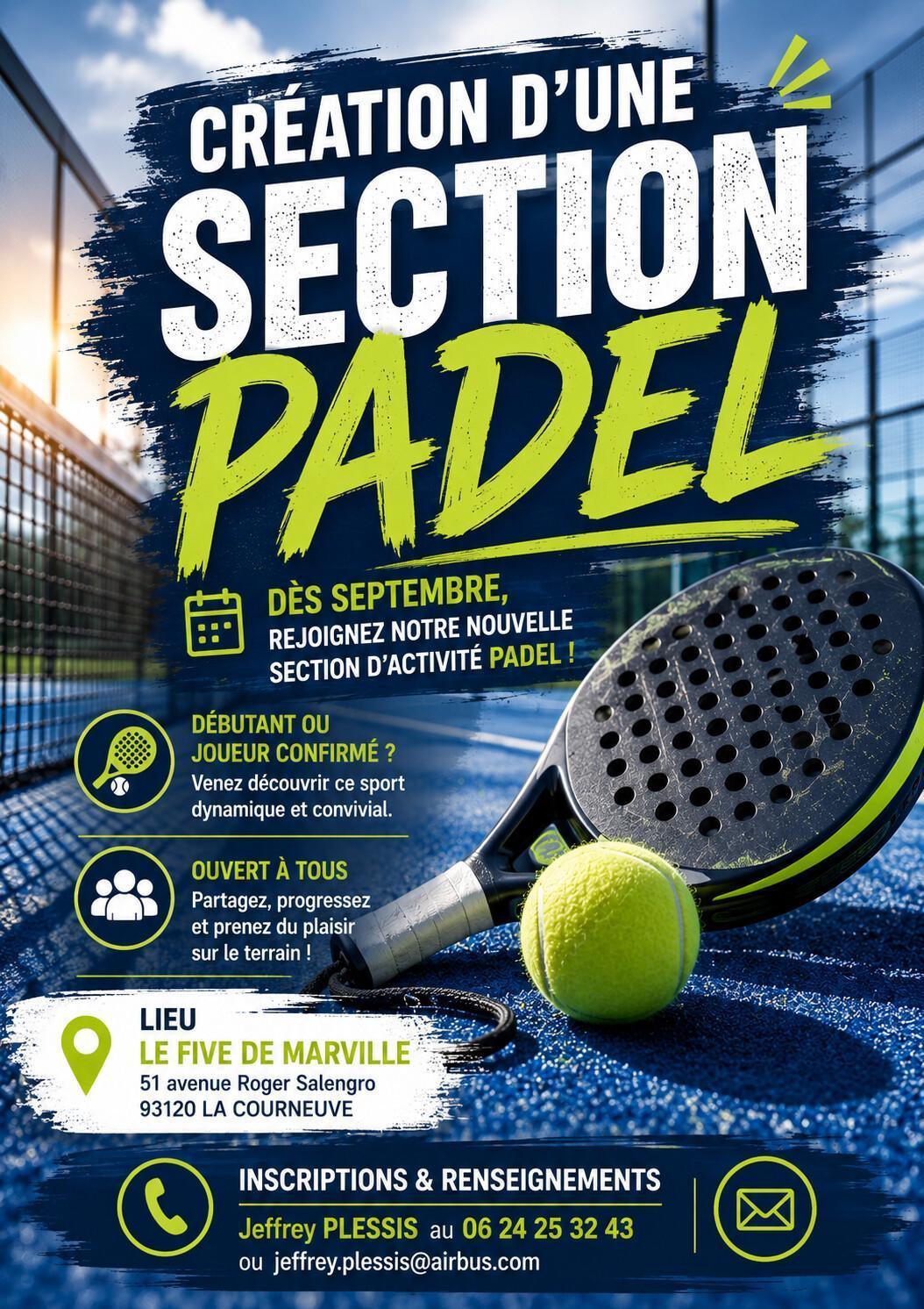 Nouvelle section Padel : les inscriptions sont ouvertes ! Nouvelle section Padel : les inscriptions sont ouvertes !