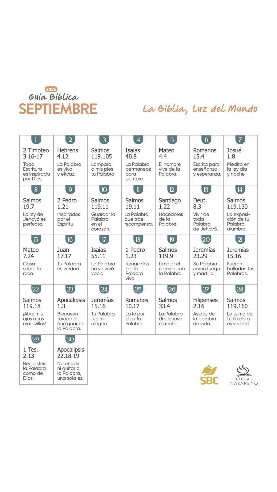 Guía Bíblica Septiembre de 2026