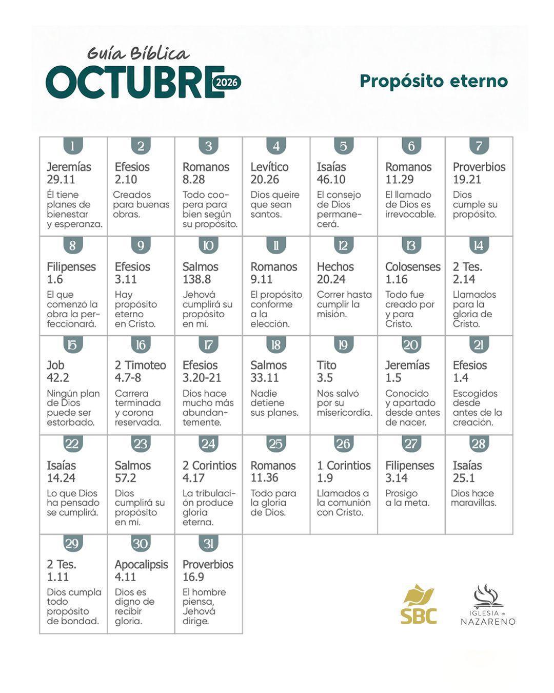 Guía Bíblica Octubre de 2026 Guía Bíblica Octubre de 2026