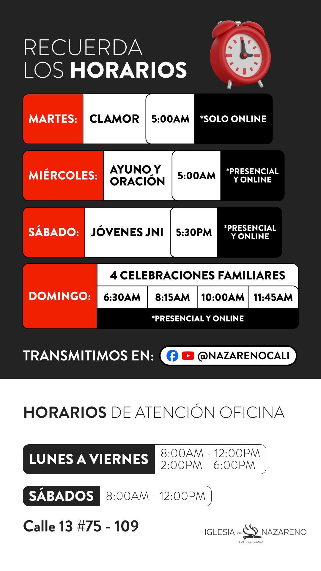 Nuestros Horarios