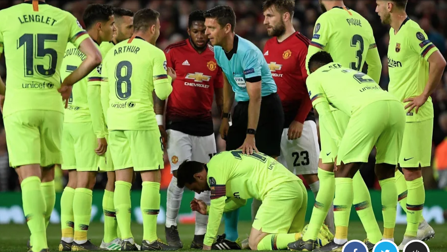 Les images impressionnantes de Messi en sang après une charge de Smalling
