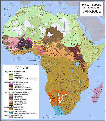 Liste des groupes ethniques d'Afrique avec environ 2 000  langues .