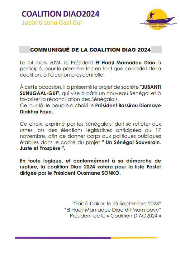 Législatives 2024 : Mame Boy Diao vote la liste de Pastef, dirigée par Sonko…