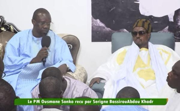 Le Premier Ministre Ousmane SONKO reçu par Serigne Bassirou Abdoul Khadr porte parole du khalif