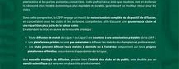 LA LSFP MET EN PAUSE LE STREAMING : Vers une nouvelle stratégie de diffusion des matchs
