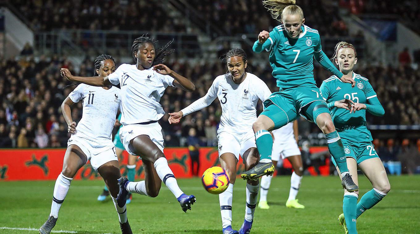 Lea Schuller (n°7) a inscrit le seul but (photo DFB)