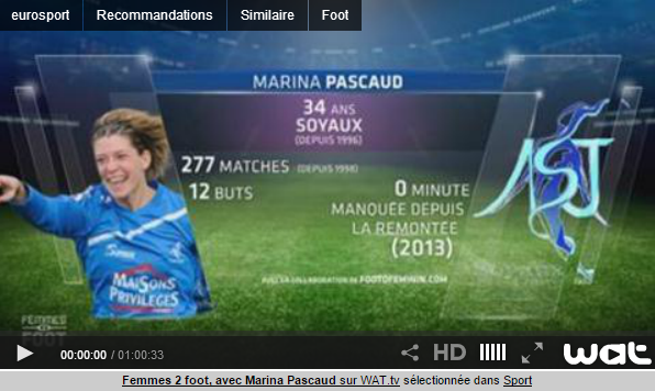 TV - FEMMES 2 FOOT : le replay de l'émission du 24 novembre avec Marina PASCAUD