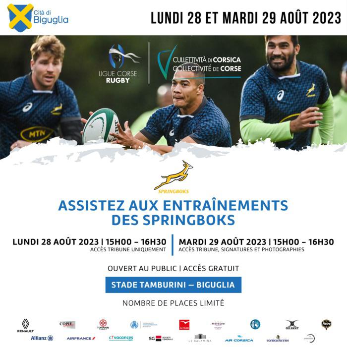 Rugby : I Springboks ani sceltu a Corsica par appruntassi, cù u sustegnu di a Cullittività di Corsica !