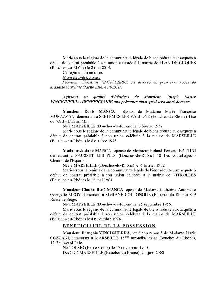 Avis de création de titre de propriété - Commune d'U Monte (Cismonte)