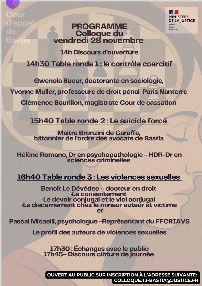 Colloque-formation sur les violences faites aux femmes : vendredi 28 novembre 2025