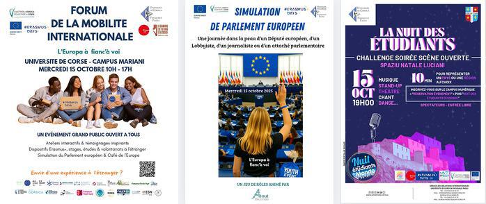 9e édition des "Erasmus days" : Journée internationale de la mobilité étudiante à l'Università di Corsica le 15 octobre