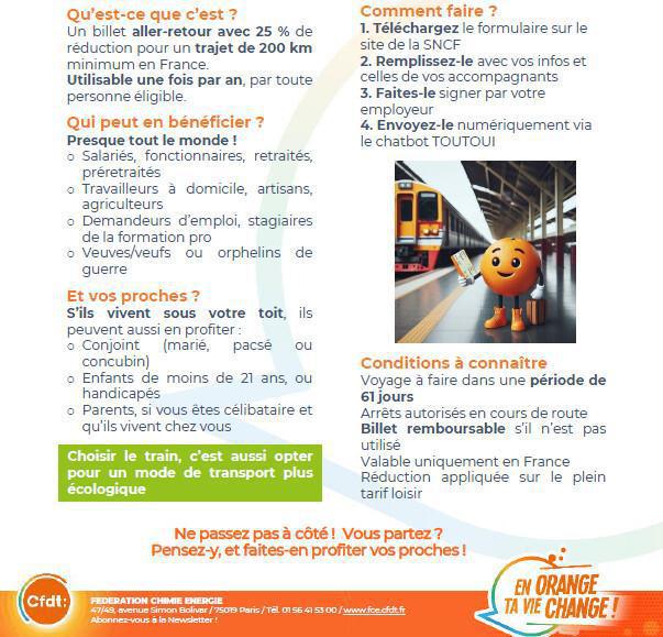 Vous partez en congé ? Pensez au billet de congé annuel SNCF !