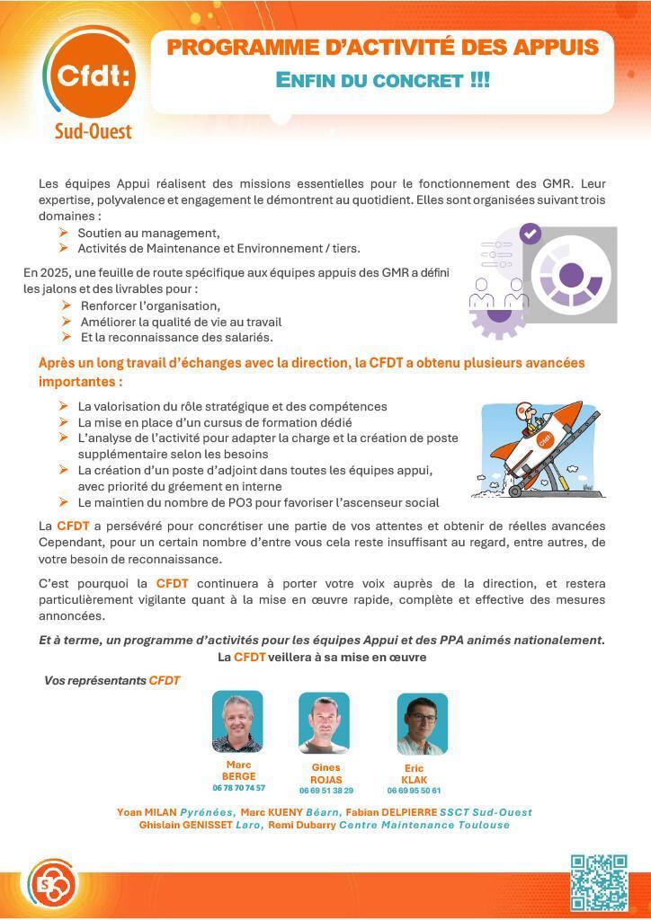 PROGRAMME D’ACTIVITÉ DES APPUIS ENFIN DU CONCRET !!! 