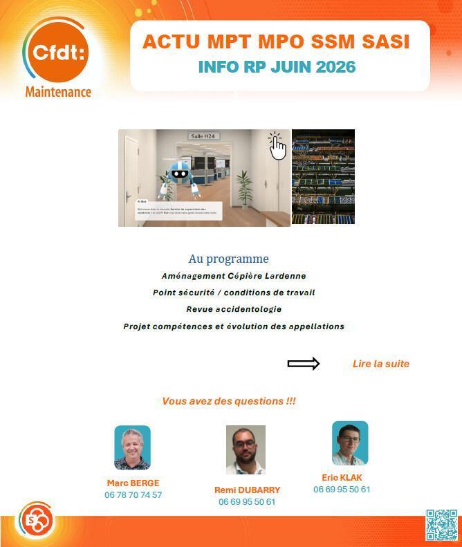 Info RP au Centre maintenance Toulouse Juin 2026