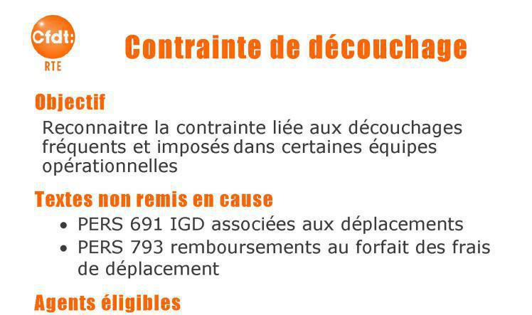 Accord  contrainte de découchage