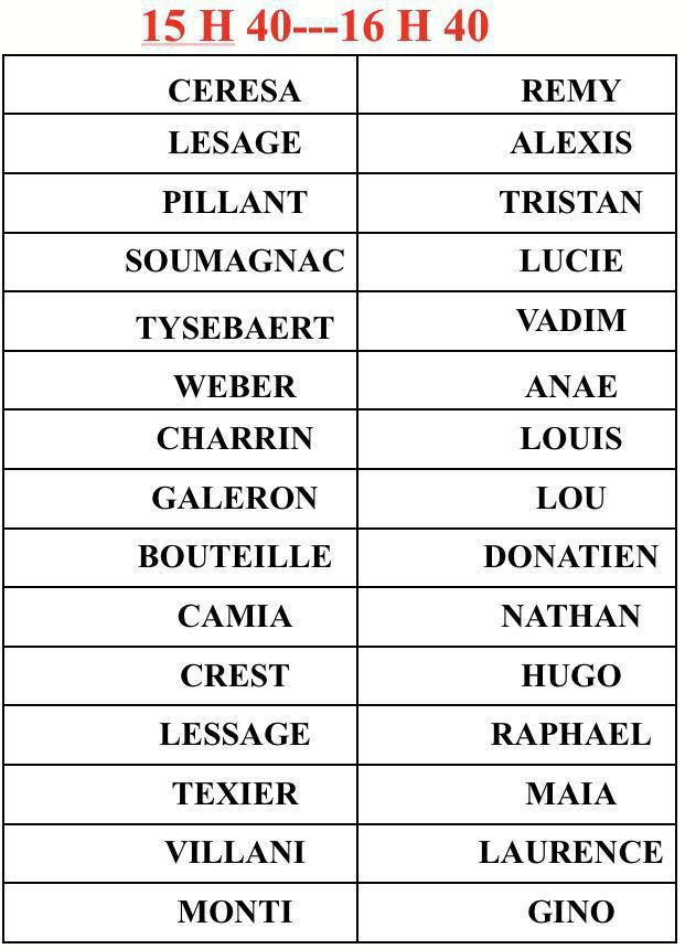 Groupe pour les Mercredis 