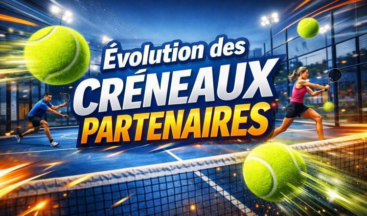 Évolution des créneaux partenaires