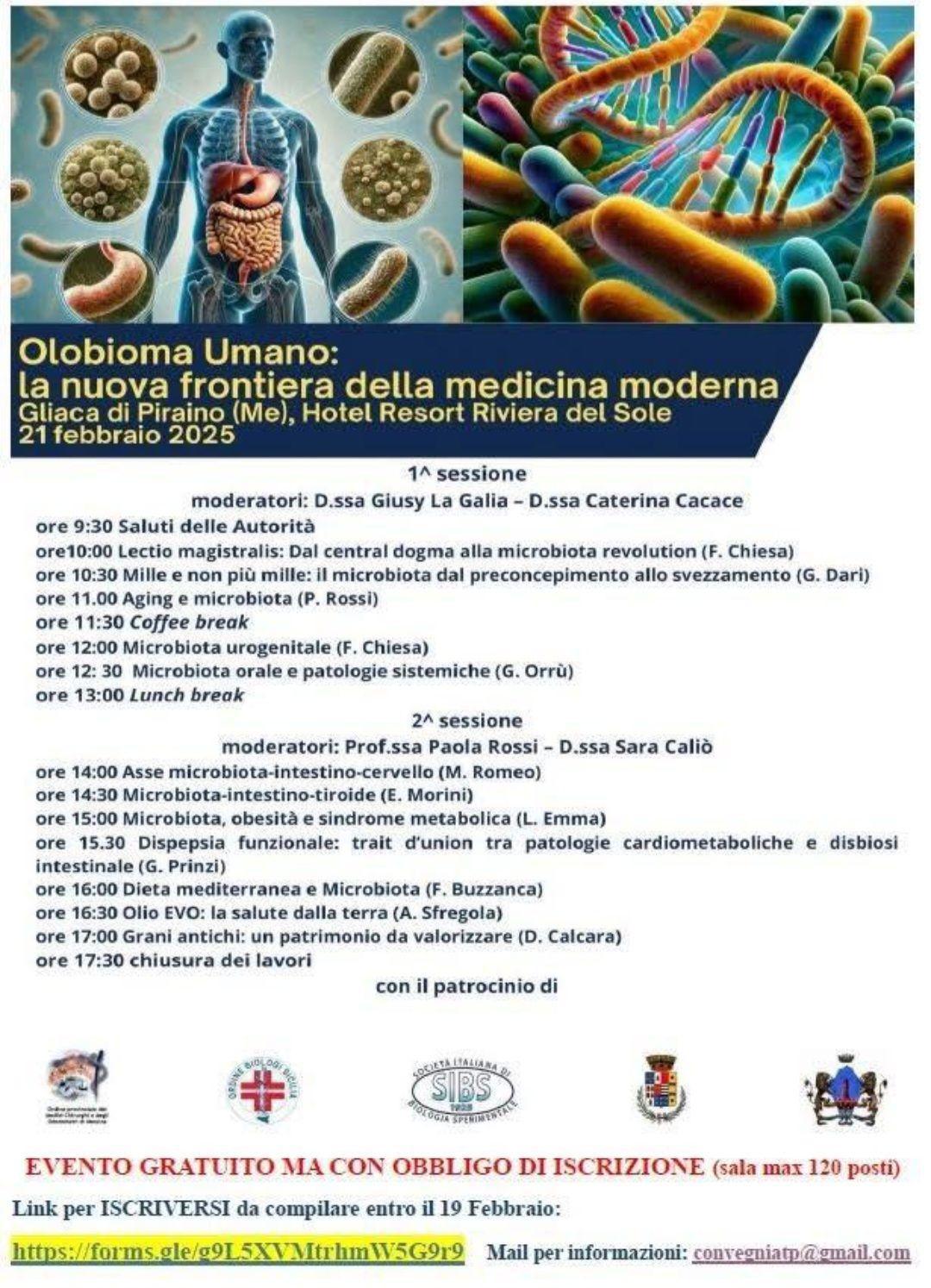 Olobioma Umano: la nuova frontiera della medicina moderna (inizio ore 09.30)