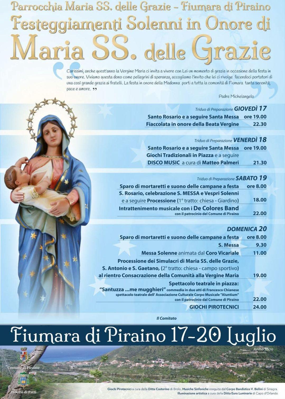 Festeggiamenti in onore di Maria SS. delle Grazie Fiumara