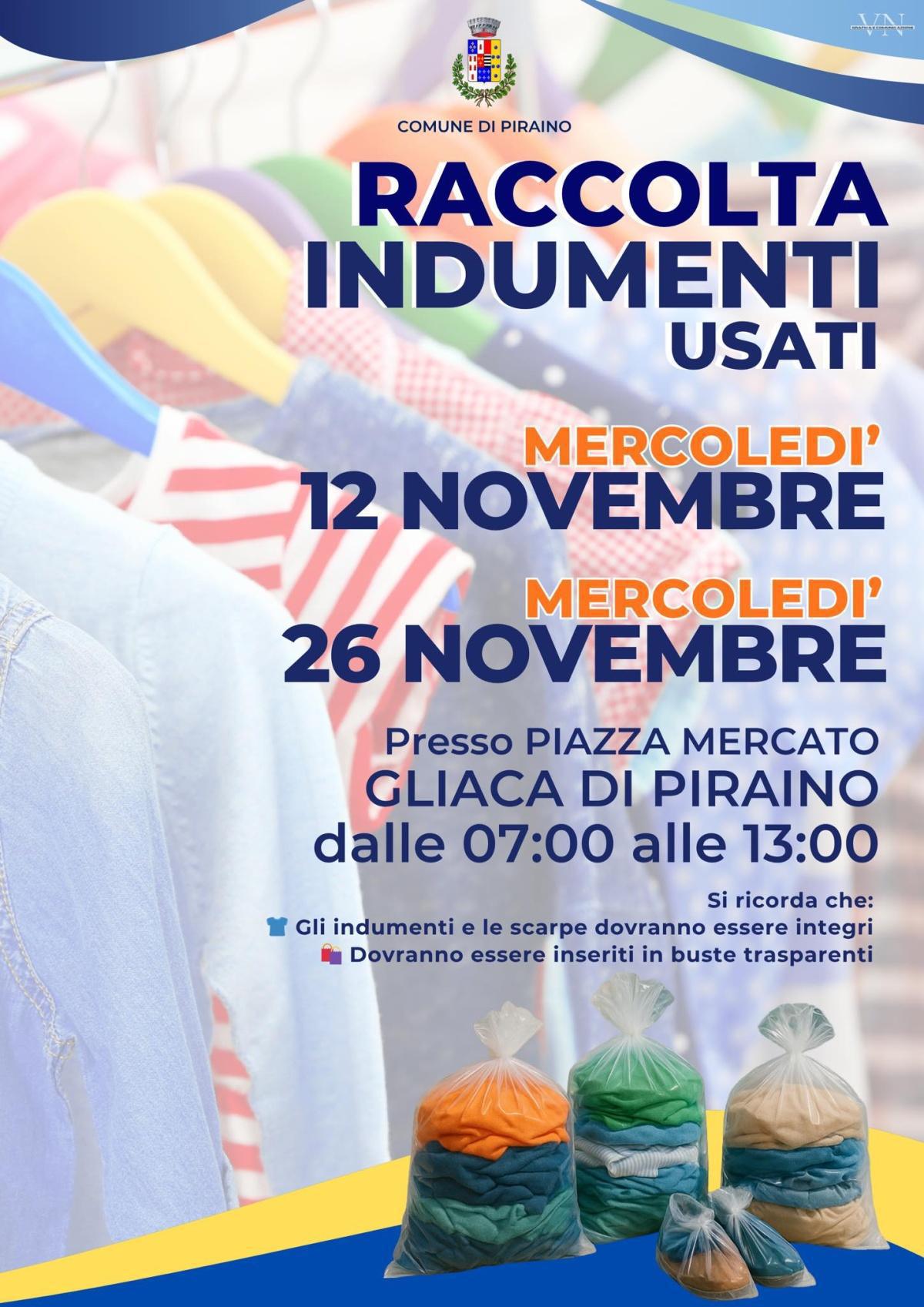 Raccolta Indumenti Usati ( Dalle 07:00 alle 13:00)