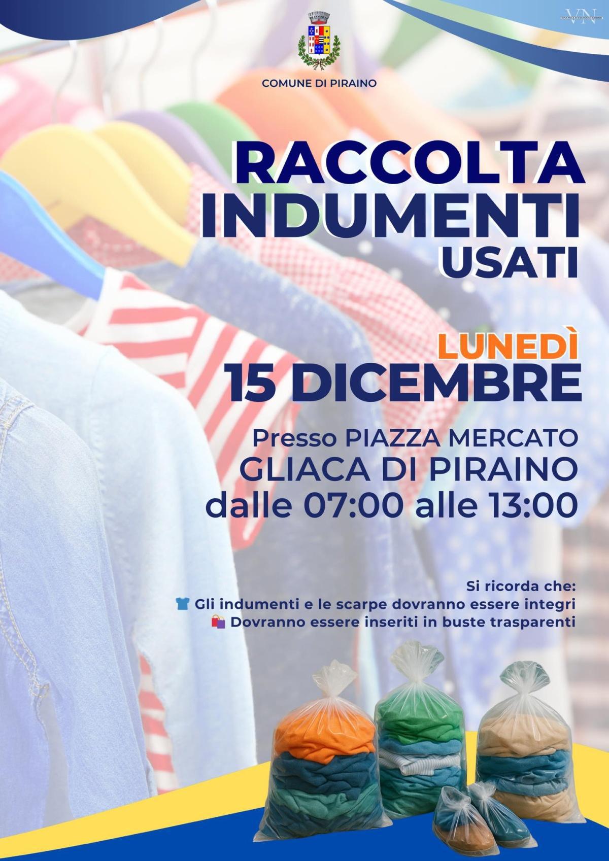 Raccolta Indumenti Usati ( Dalle 07:00 alle 13:00)