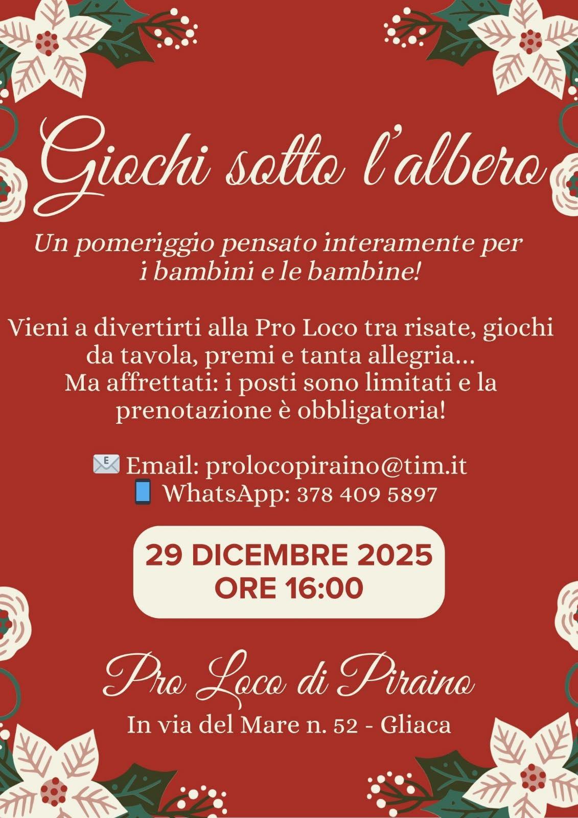 Giochi sotto L'albero (Inizio ore 16:00)