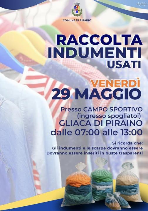 Raccolta Indumenti Usati (Dalle 07:00 alle 13:00)