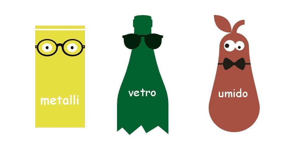 Stasera esporre organico, vetro e metalli
