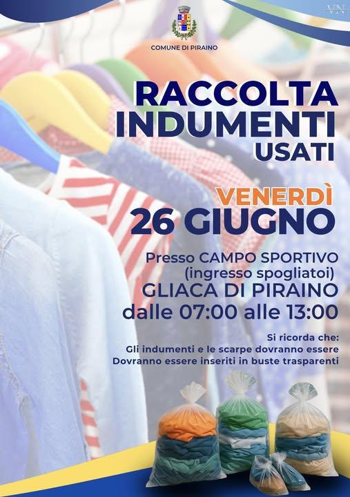 Raccolta Indumenti Usati (Dalle 07:00 alle 13:00)