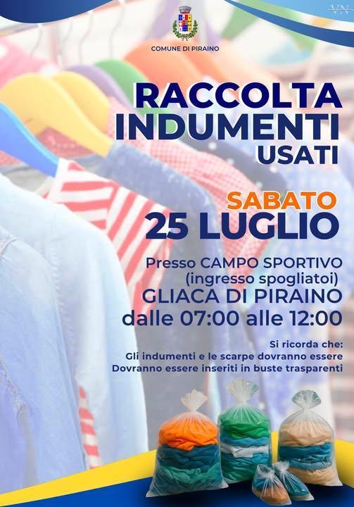 Raccolta Indumenti Usati (Dalle 07:00 alle 13:00) Raccolta Indumenti Usati (Dalle 07:00 alle 13:00)