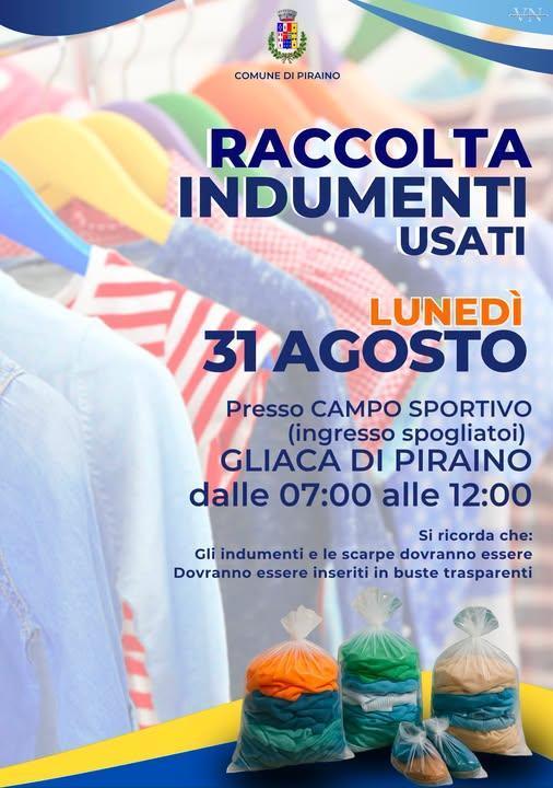 Raccolta Indumenti Usati (Dalle 07:00 alle 12:00)