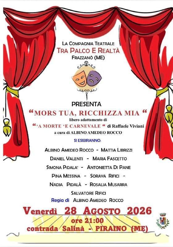 Commedia Teatrale "Morus Tua, Ricchizza Mia" (inizio ore 21:00)