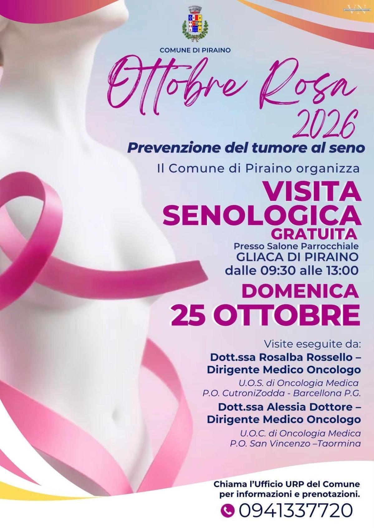 Ottobre Rosa 2026 - Visita senologica gratuita (Dalle ore 09:30 alle ore 13:00) Ottobre Rosa 2026 - Visita senologica gratuita (Dalle ore 09:30 alle ore 13:00)