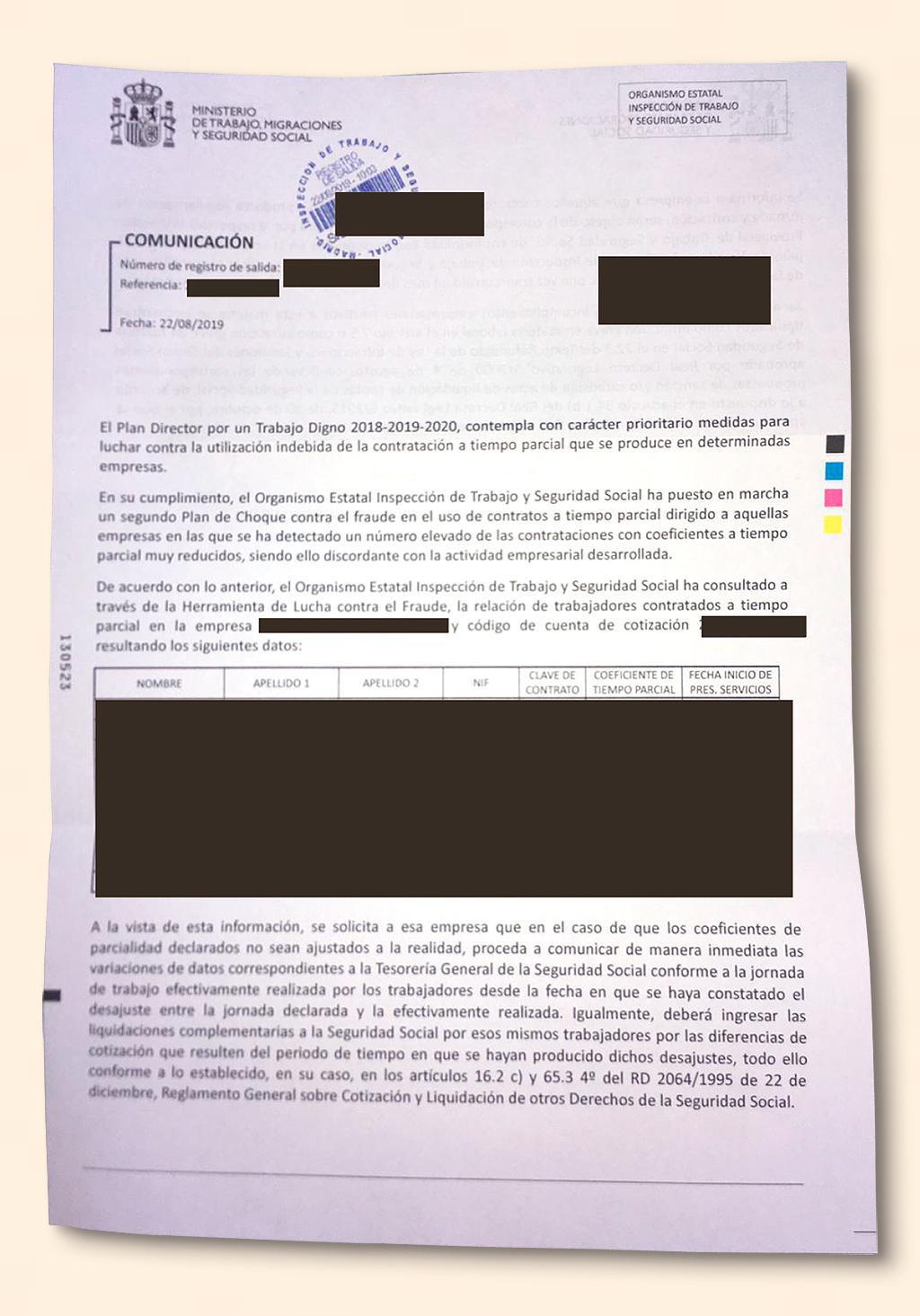 Campaña antifraude de la Seguridad Social, asustan a las empresas para que regularicen sus contratos a tiempo parcial. Campaña antifraude de la Seguridad Social, asustan a las empresas para que regularicen sus contratos a tiempo parcial.