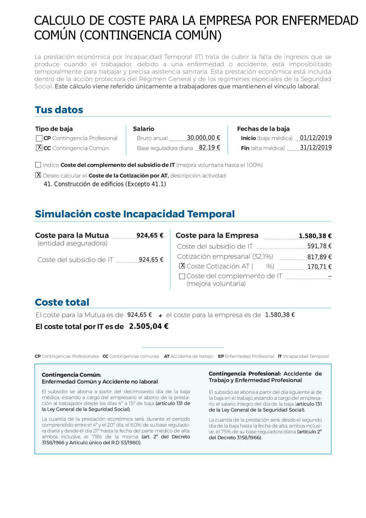 Bajas por enfermedad y accidente - Coste para la empresa y trabajador. Bajas por enfermedad y accidente - Coste para la empresa y trabajador.