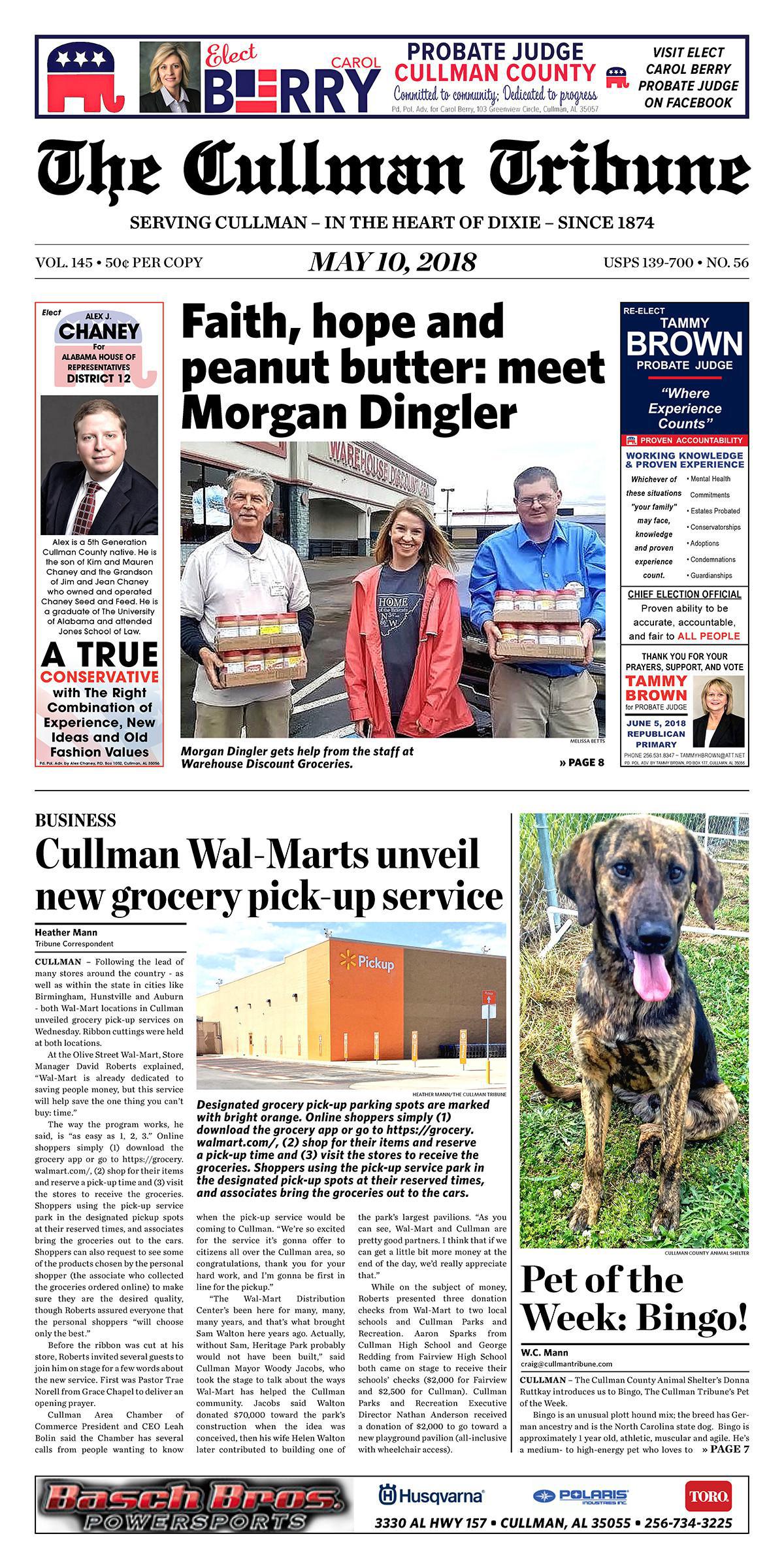 Good Morning Cullman! The 05-10-2018 edition of the Cullman Tribune is now ready to view
