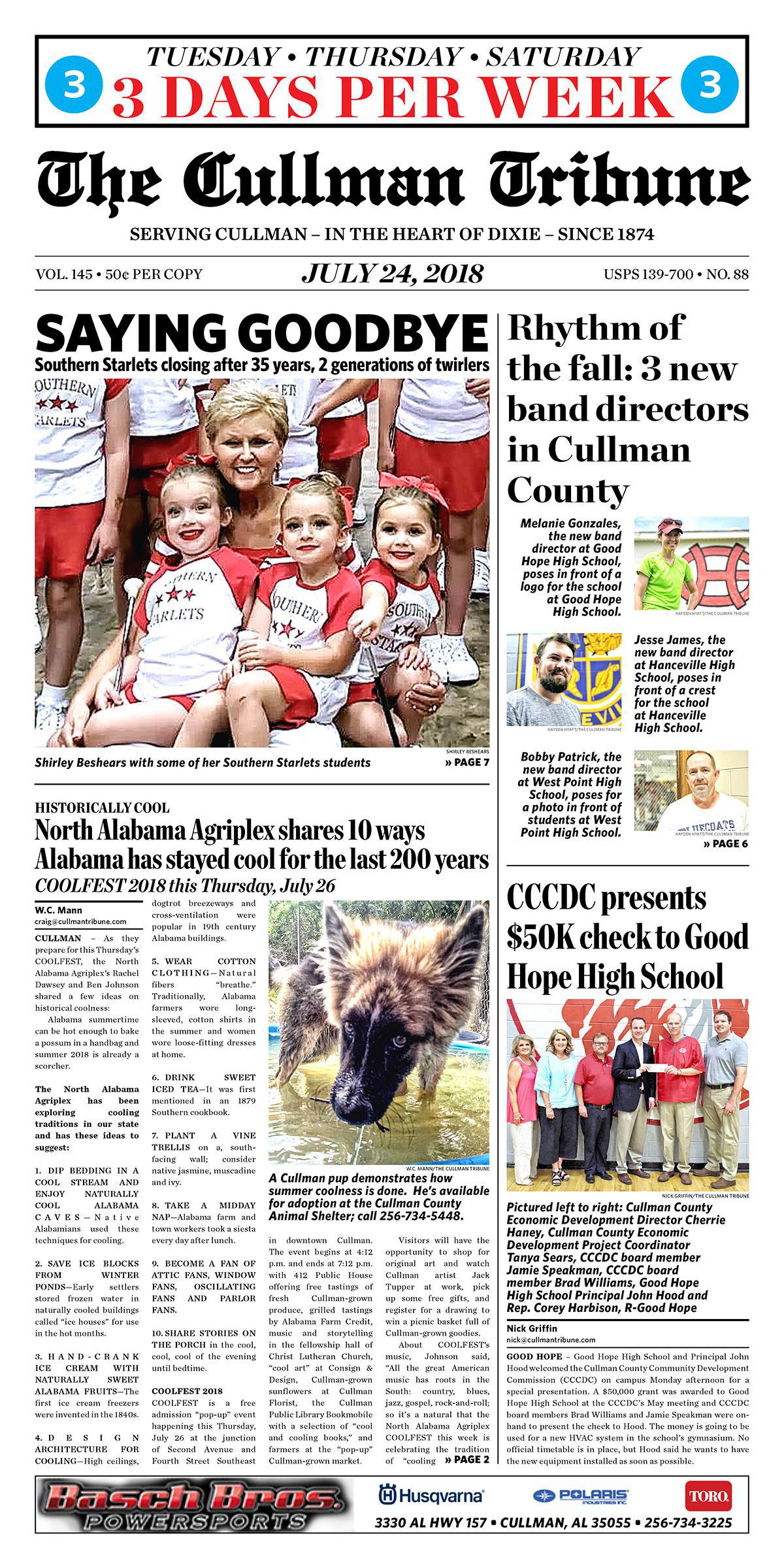 Good Morning Cullman! The 07-24-2018 edition of the Cullman Tribune is now ready to view