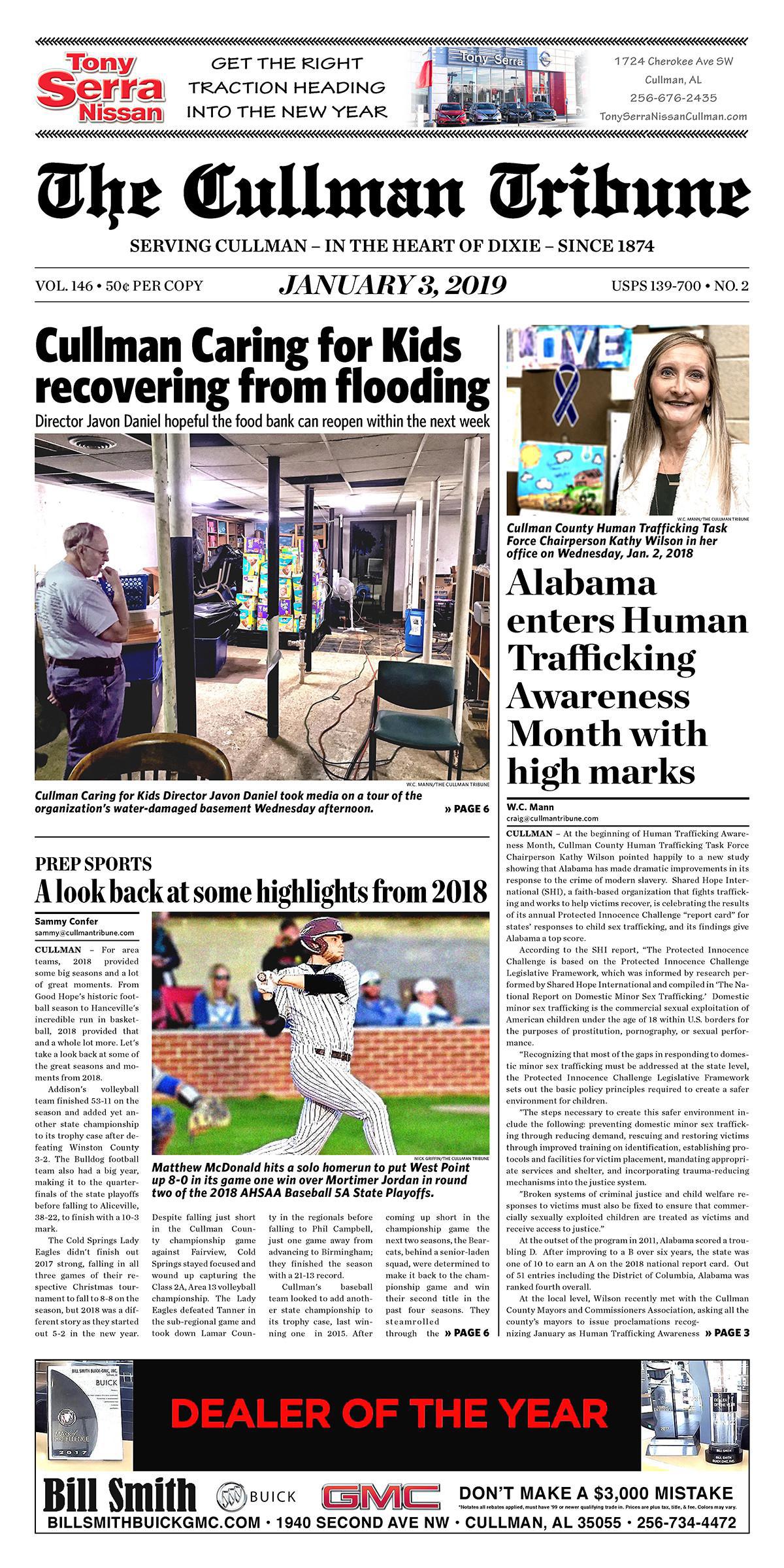 Good Morning Cullman! The 01-03-2019 edition of the Cullman Tribune is now ready to view