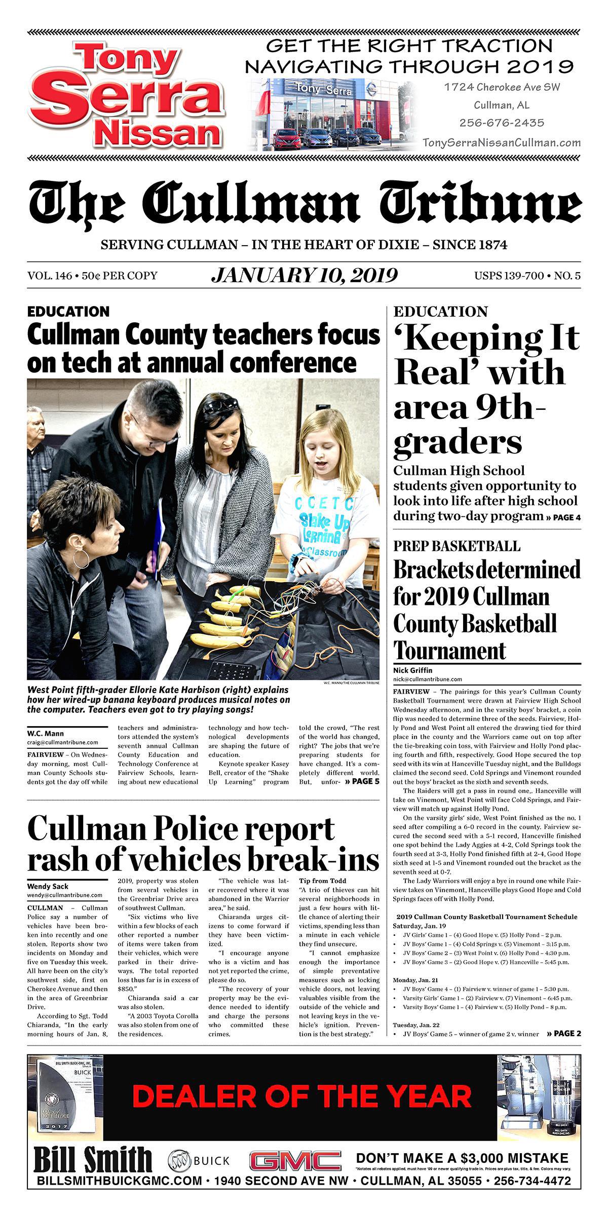 Good Morning Cullman! The 01-10-2019 edition of the Cullman Tribune is now ready to view