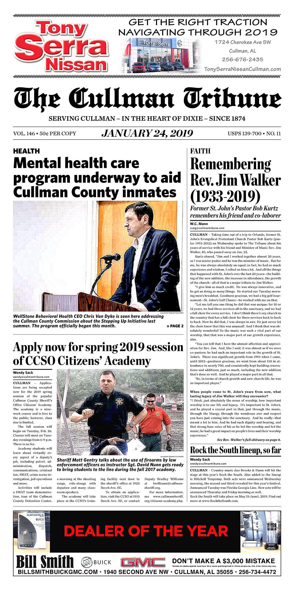 Good Morning Cullman! The 01-24-2019 edition of the Cullman Tribune is now ready to view