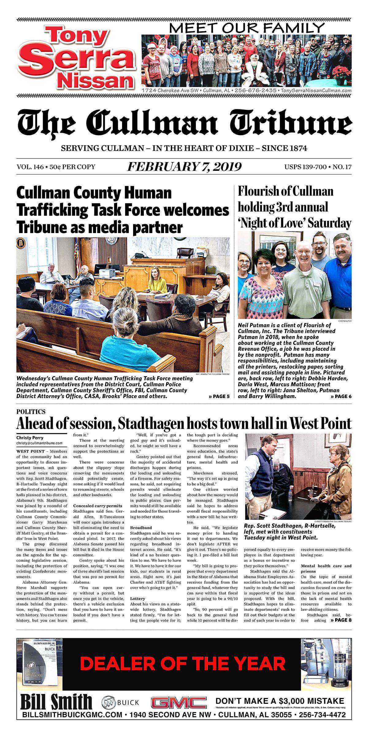 Good Morning Cullman! The 02-07-2019 edition of the Cullman Tribune is now ready to view