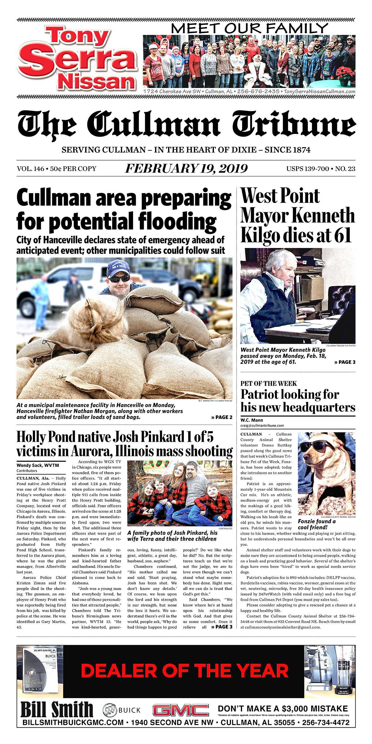 Good Morning Cullman! The 02-19-2019 edition of the Cullman Tribune is now ready to view