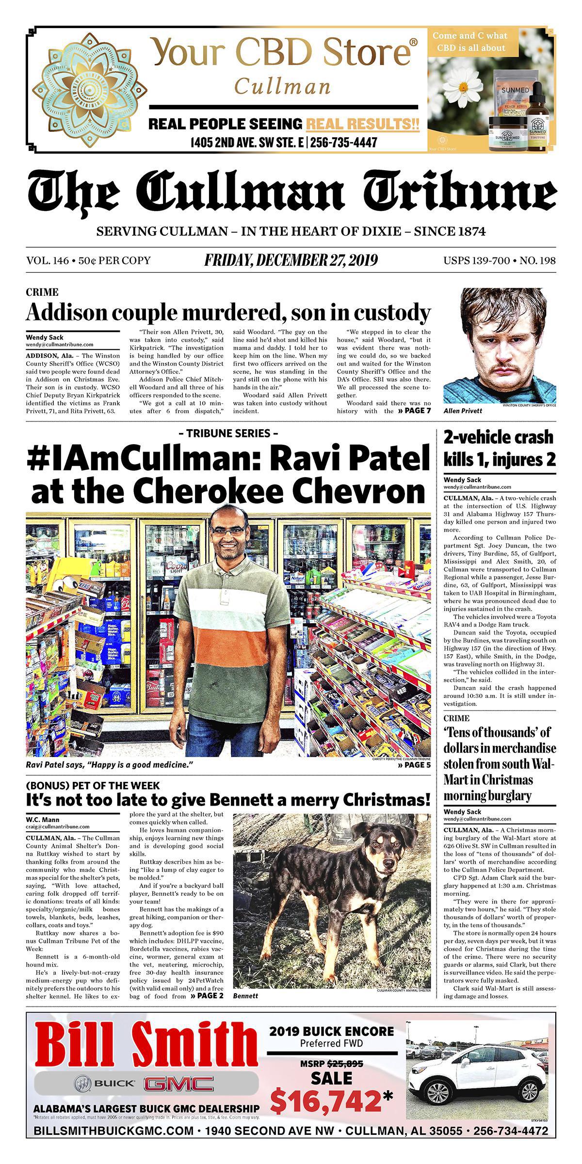 Good Morning Cullman! The 12-27-2019 edition of the Cullman Tribune is now ready to view