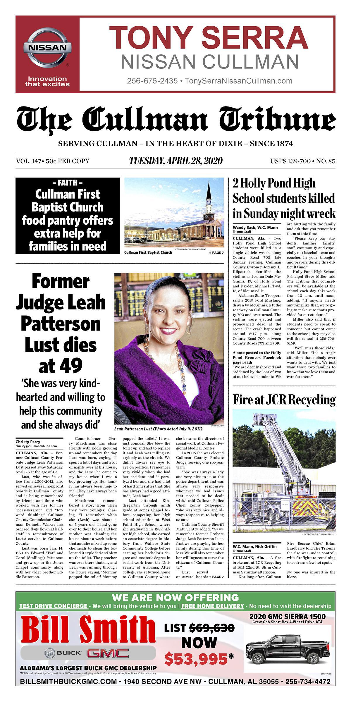 Good Morning Cullman! The 04-28-2020 edition of the Cullman Tribune is now ready to view